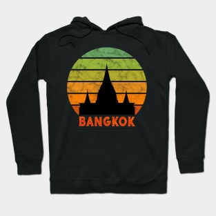 Bangkok Temple Silhouette On A Rainbow Of Sunset Colors Hoodie